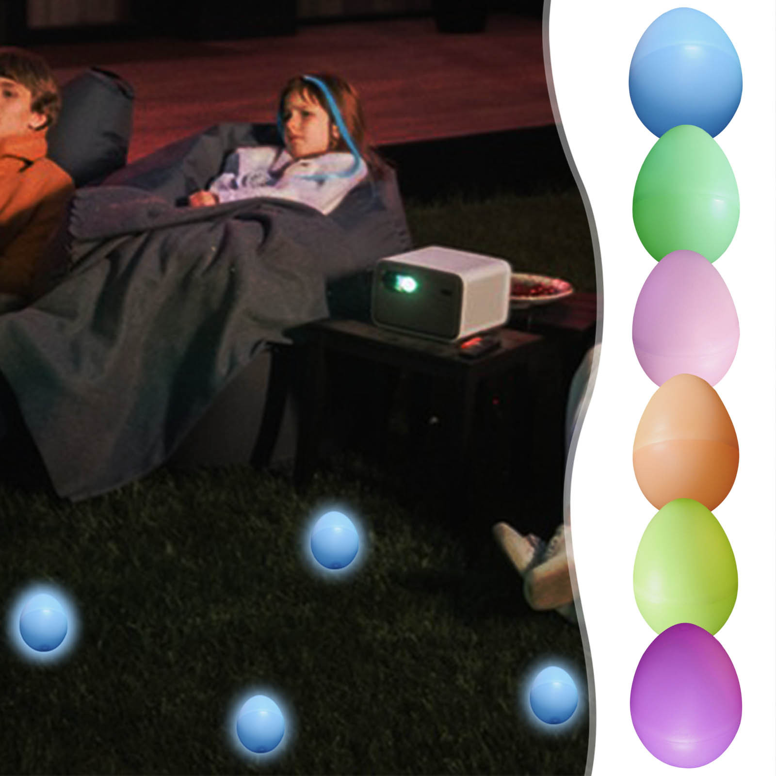 HCJKDU Disposable Glows Stick Eggs Easter Glitter Eggs Easter Party Glows Eggs 2ml